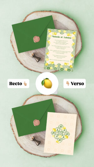Carte d'invitation - Semi-personnalisable - MéditérranéenCarte d'invitation - Semi-personnalisable - Méditérranéen Vert