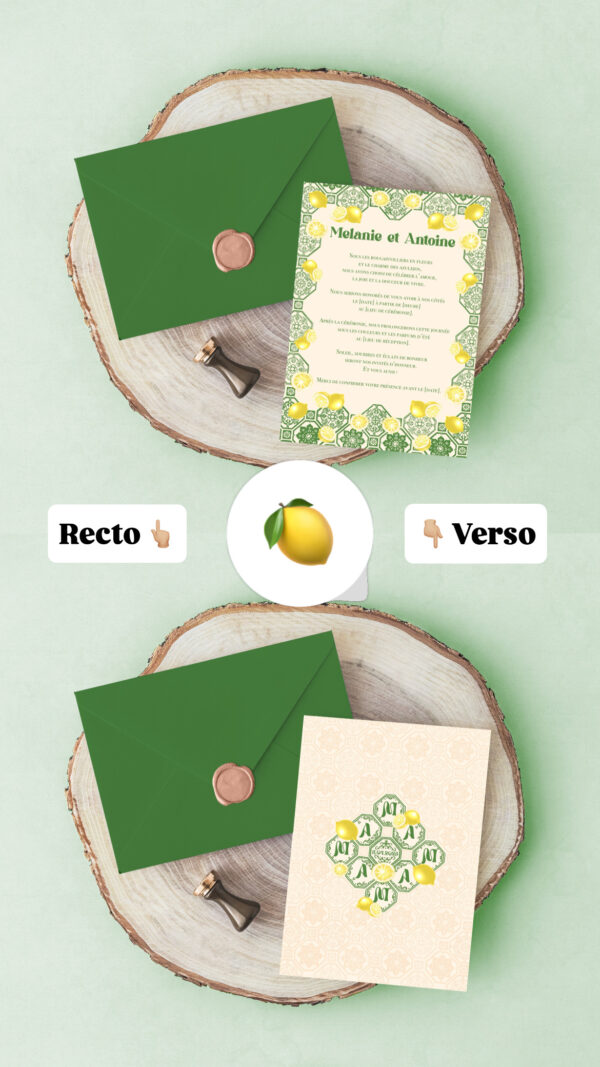 Carte d'invitation - Semi-personnalisable - MéditérranéenCarte d'invitation - Semi-personnalisable - Méditérranéen Vert