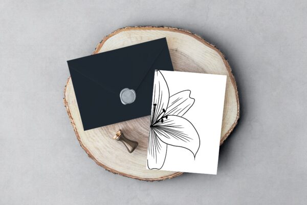 Carte d'invitation - Semi-personnalisable - Élégant Flower Lys