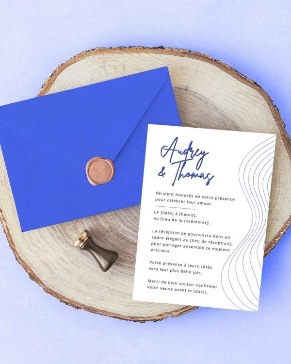 Carte d'invitation - Semi-personnalisable - Graphique RougeCarte d'invitation - Semi-personnalisable - Graphique Bleu