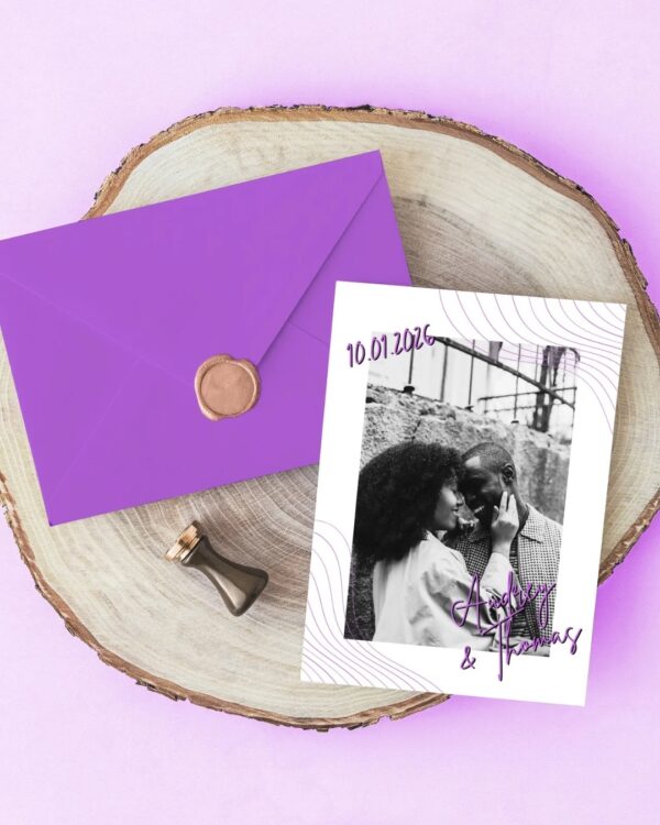 Carte d'invitation - Semi-personnalisable - Graphique RougeCarte d'invitation - Semi-personnalisable - Graphique Violet