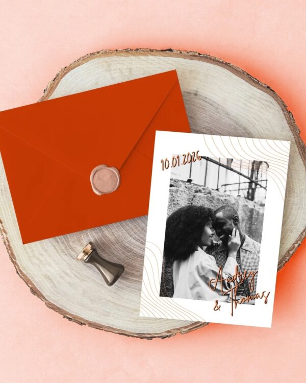 Carte d'invitation - Semi-personnalisable - Graphique RougeCarte d'invitation - Semi-personnalisable - Graphique Orange