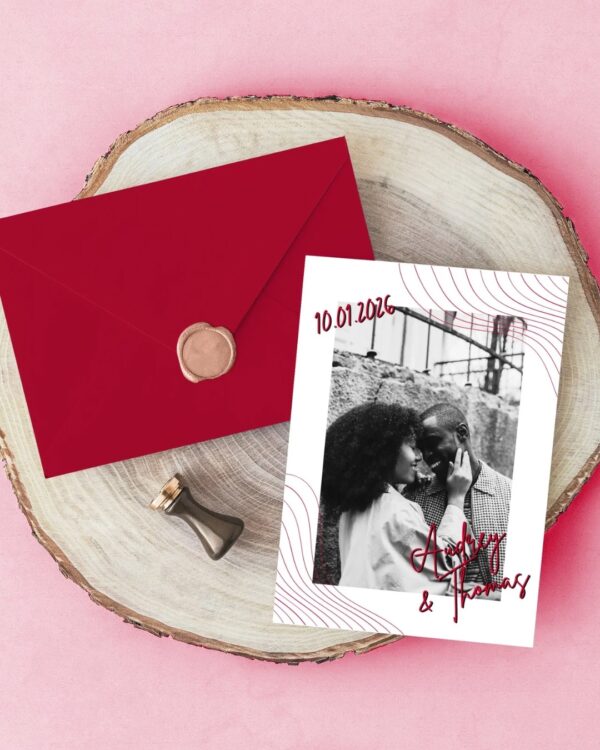 Carte d'invitation - Semi-personnalisable - Graphique RougeCarte d'invitation - Semi-personnalisable - Graphique Rouge