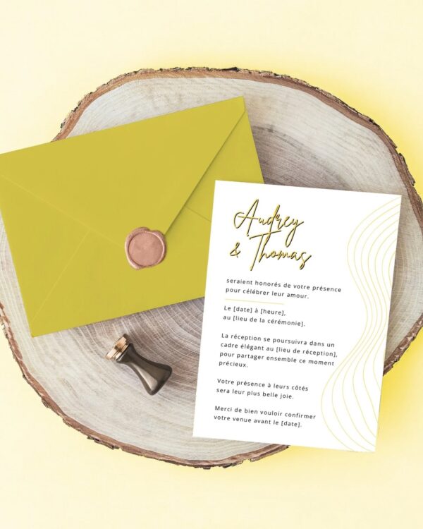 Carte d'invitation - Semi-personnalisable - Graphique RougeCarte d'invitation - Semi-personnalisable - Graphique Jaune