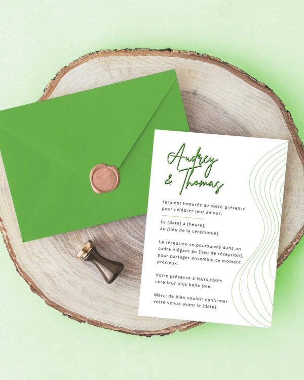 Carte d'invitation - Semi-personnalisable - Graphique RougeCarte d'invitation - Semi-personnalisable - Graphique Vert