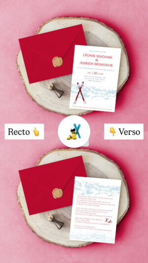 Carte d'invitation - Semi-personnalisable - Montagne