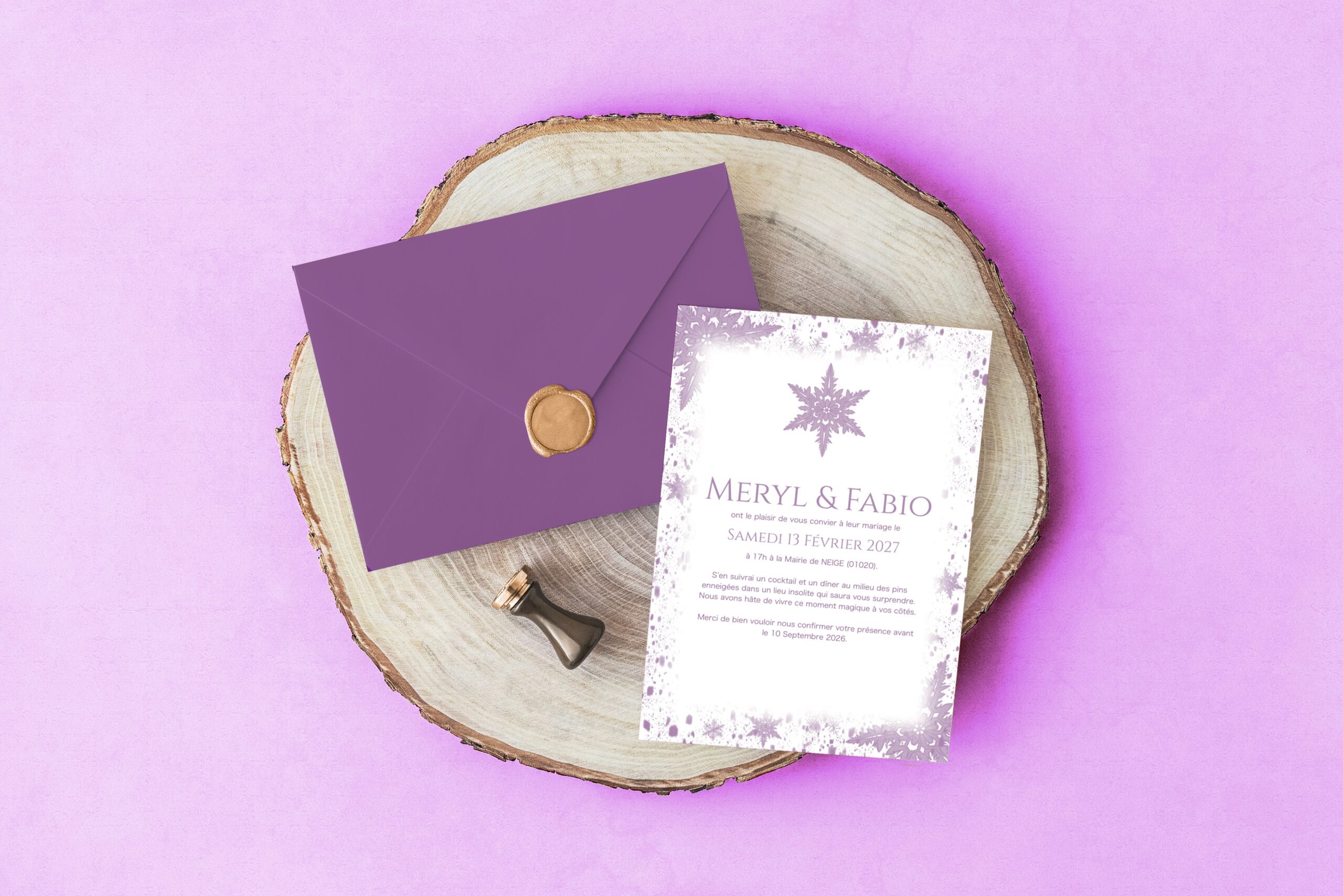 Carte d'invitation - Semi-personnalisable - Avalanche de Flocons – Image 8