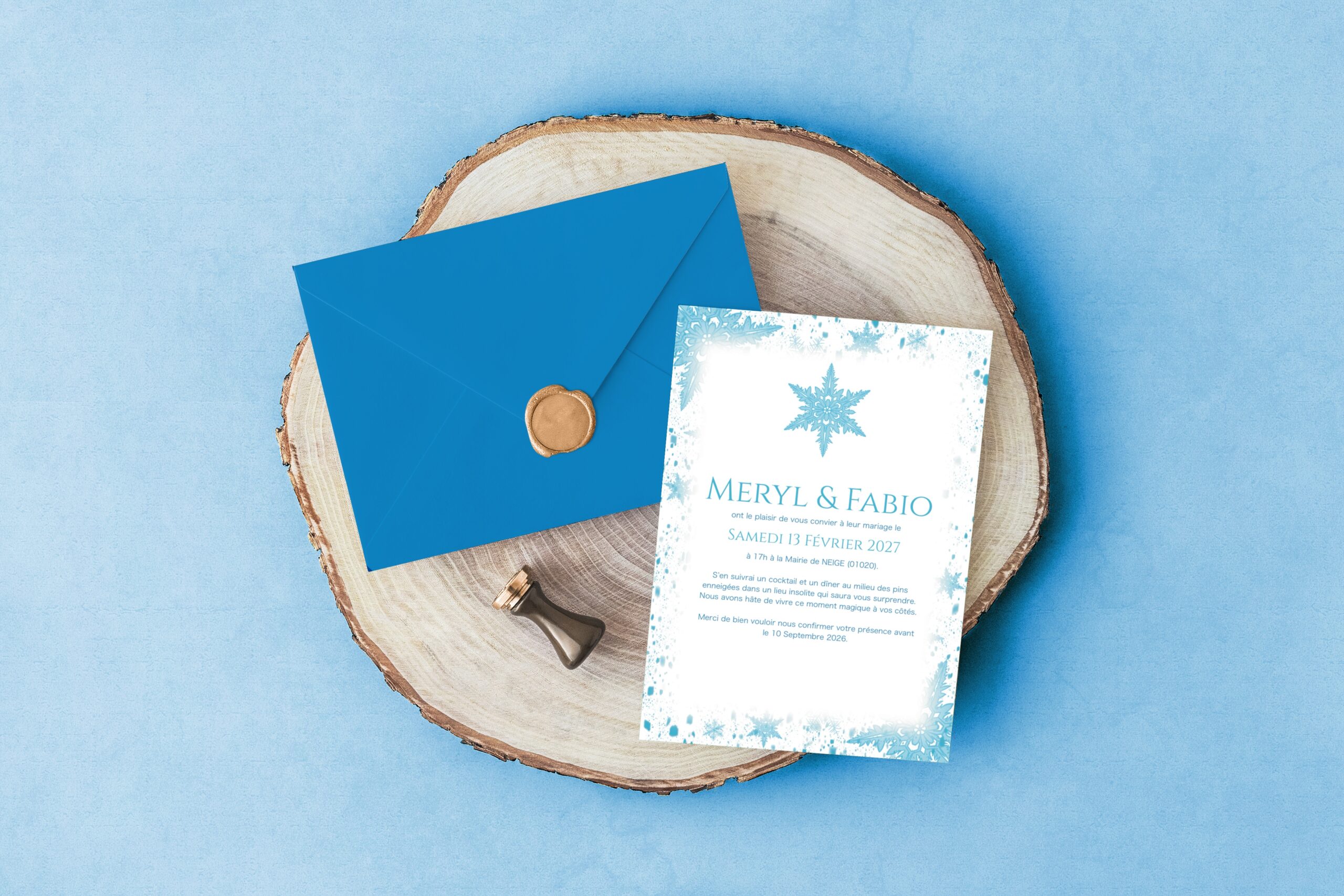 Carte d'invitation - Semi-personnalisable - Avalanche de Flocons – Image 2