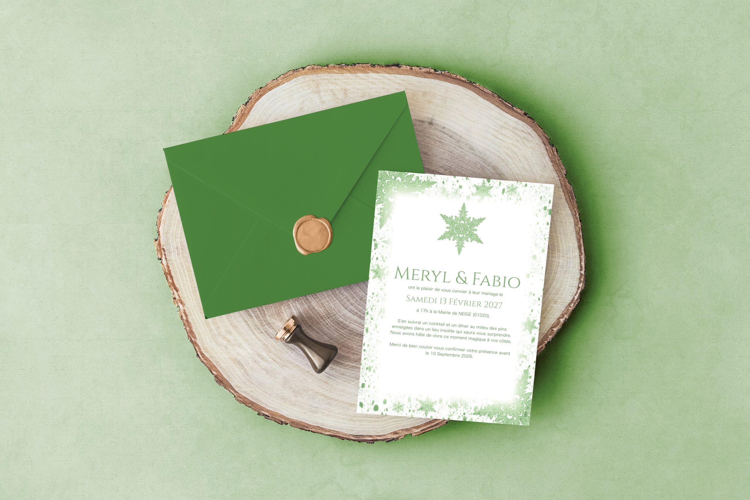 Carte d'invitation - Semi-personnalisable - Avalanche de Flocons – Image 4