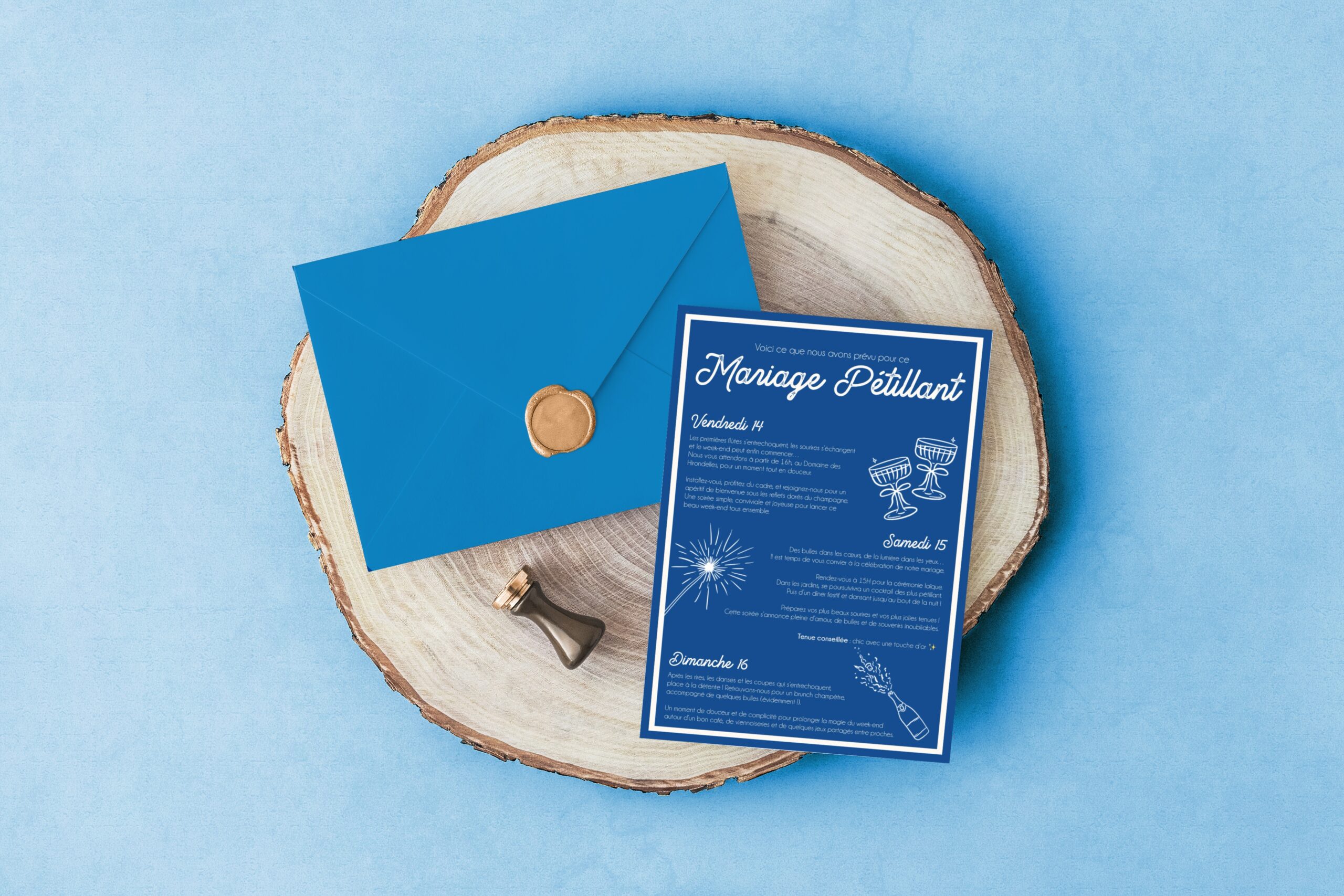 Carte d'invitation - Semi-personnalisable - Champagne Inversé – Image 7